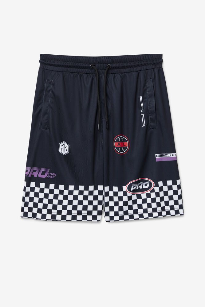 Fila Shorts Mens Black Exzone Checkered - Ireland 32195-GIEK